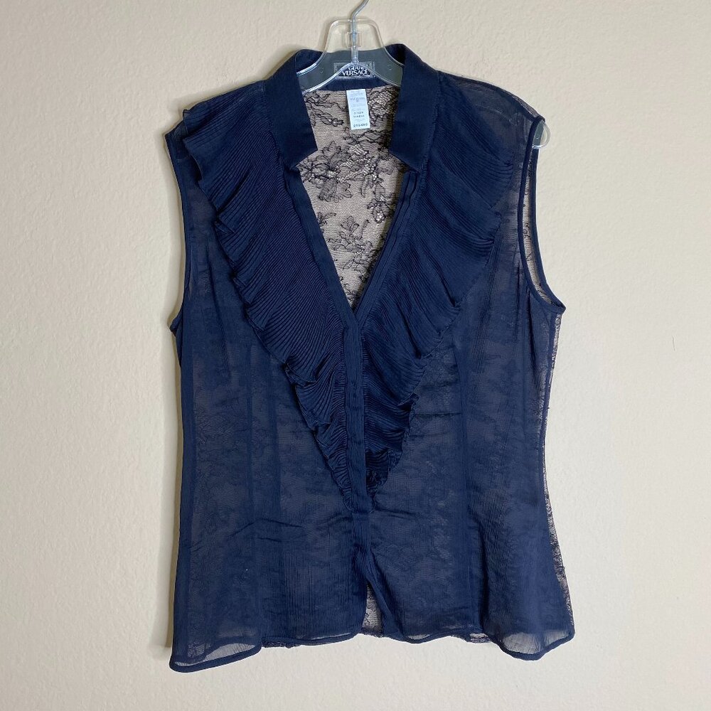 gianni versace sheer sleeveless blouse